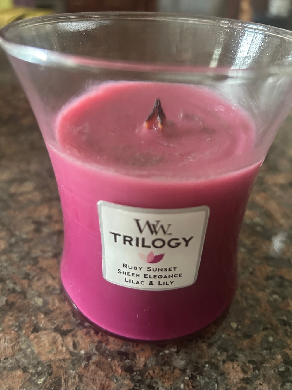 WW TRILOGY Ruby Sunset Floral Candle Pink Lilac & Lilly Hidden Garden Trilogy